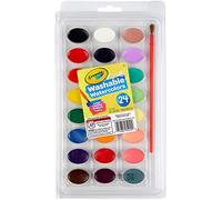 Crayola - I Lavabilissimi, Aquarelles lavables pour enfants avec pinceau, Couleurs assorties, 24 pièces, 53-0524