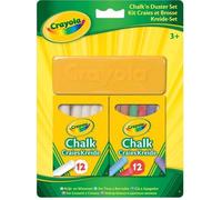 Crayola Kit craies et brosse 98268 – Set de 24 craies – Pour l'école et la maison