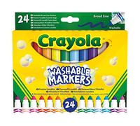 CRAYOLA - Kit de 24 Feutres Lavables, Pointe Conique pour Traits, dès 3 ans | 24 feutres, Leurs premiers coups de crayons, Choisissez votre couleur préférée, Une pointe conique pratique, dès 3 ans
