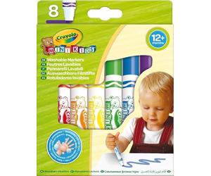 CRAYOLA - Kit de 8 Feutres Lavables, Pointe Arrondie et Épaisse | Leurs premiers coups de crayons, Choisissez votre couleur préférée, Ne laisse pas de traces, Une pointe arrondie pratique