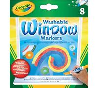 CRAYOLA - Kit de 8 Feutres Lavables pour Fenêtres, Assortiment de Couleurs - Âge Conseillé: à Partir de 3 Ans
