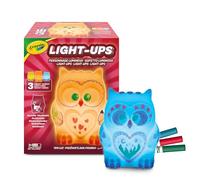 CRAYOLA Light Ups Hibou Lumineux, Personnage Recolorable avec Lumière, Décoration Chambre Enfant, Coffret Créatif avec 3 Feutres Lavables, Cadeau pour Enfants dès 4 Ans