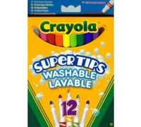 Crayola - loisir créatif - 12 feutres à dessiner lavables couleurs vives