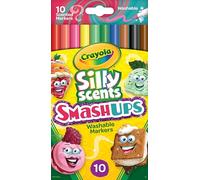CRAYOLA Lot de 10 marqueurs fins et lavables Silly Scents Smash Ups