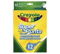 Crayola – Marqueur lavable à pointe super – 12 couleurs assorties
