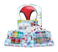 CRAYOLA - Mallette Créative Spidey, 40 pièces, Coffret de coloriage | 6 crayons, 6 crayons gras, 10 pages, 2 feuilles d'autocollants, Mallette créative spidey, Divertissement créatif, dès 5 ans