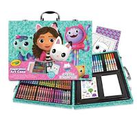 CRAYOLA - Mallette de l'Artiste Gabby et la Maison Magique, dès 5 ans | 36 crayons gras, 12 crayons gras, 15 feutres, 1 colle, 25 pages, 4 feuilles d'autocollants, Riche ensemble créatif, dès 5 ans