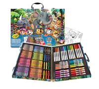 Crayola - Mallette des Couleurs La Pat' Patrouille, Coffret Créatif de 128 pièces, Feutres, crayons de couleur, Crayons de cire, Activité Créative et Cadeau pour Enfants, à partir de 3 ans