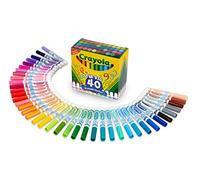 Crayola Marqueurs à large ligne, lavables, ultra propres, 40 couleurs classiques Crayola outils d'art non toxiques pour enfants et tout-petits, grande variété de couleurs vives audacieuses, parfaits pour les salles de classe