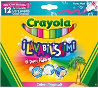 CRAYOLA Marqueurs Ultra-lavables, Pointe Maxi, Couleurs Tropicales Assorties, pour l'école et Les Loisirs, 58-8335