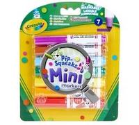 Crayola Mini feutres lavables 8337 – format de poche, pointe maxi, couleurs assorties, 7 pièces
