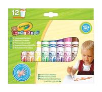 CRAYOLA - Mini Kids, Feutres super-lavables, 12 unités, pointe arrondie de sécurité, 12 mois, couleurs assorties, 8325