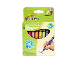 CRAYOLA - Mini Kids, maxi, pastels de cire, forme triangulaire, 16 unités | Mini kids, Pastels triangulaires, Couleurs vives et éclatantes, Activités créatives, dès 12 mois