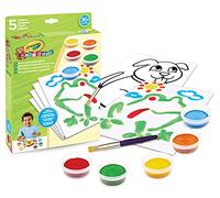 CRAYOLA - Mini Kids - Set de Gouaches Lavables Semi-Solide - Anti-goutte - Assortiment de 5 couleur - Multicolore - 3+ - 81-1483
