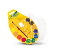 CRAYOLA - Palette de Peinture Aquarelle Lavable 12 Couleurs, dès 3 ans | Un petit picasso à la maison, De toutes les couleurs, Ne laisse pas de traces, Inclus avec la palette, dès 3 ans