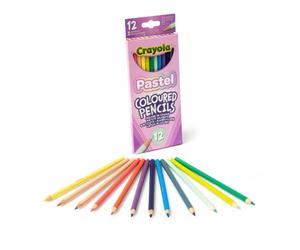 Crayola Pastel, Crayons de Couleur pour le Dessin, Pack de 12 pièces | 12 crayons DE COULEUR, Pastel, Simples à utiliser, Pour enfants et adultes, Eco-durables