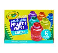 CRAYOLA Peinture à paillettes lavable - Couleurs assorties (lot de 6) | Ajoutez un peu plus d'éclat à vos travaux manuels | Idéal pour les enfants à partir de 3 ans