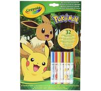 CRAYOLA - Pokémon Album de Coloriage et d'Activités, 32 Pages de Coloriage et 7 Mini Feutres Lavables, 04-2746G