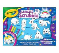 Crayola Scribble Scrubbie Uni-Pets 7 Figurines Licorne, Set Colorie et Lave avec 5 Feutres Lavables et Brosse, Jeu Creatif, 3+