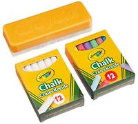 CRAYOLA - Set de 24 craies et brosse - Pour l'école et la maison - 98268