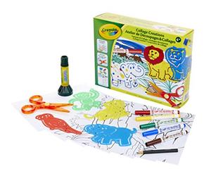 CRAYOLA - Set pour créer des collages colorés en Forme d'animaux, activité créative et idée de Cadeau, 04-0576