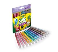 Crayola Silly Scents, Crayons à la Cire rétractables parfumés, 12 Crayons | 12 couleurs, Crayons aux odeurs rigolotes et gourmandes, Pointe fine et résistante, Pointes rétractables