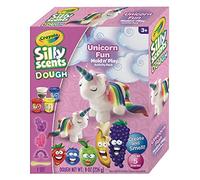 CRAYOLA - Silly Scents Dough, pâte à Modeler parfumée, kit Crée et Modèle Licorne, 4 Pots et moules, Couleurs Assorties, A1-2150