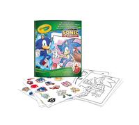 CRAYOLA, Album de coloriage avec Autocollants Sonic, 32 Pages et 4 Feuilles d'autocollants incluses, 04-0898G