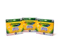 Crayola - Stock de 3 sets de 24 feutres Pointe Maxi, encres lavables | 24 feutres, Contient 3 sets de 24 feutres lavables pointe maxi, Pointe conique maxi en fibre pour colorier les grandes