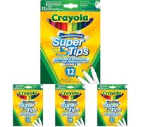 CRAYOLA - Super Tips, Feutres Lavables À Pointe Moyenne, Lot De 48 Pièces, Pour L'École Et Les Loisirs, Exercices De Lettrages, Écriture Manuscrite, Calligraphie, Couleurs Assorties, 7509