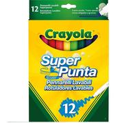 Crayola Super Tips, Marqueurs Lavables À Pointe Moyenne, Boîte De 12 Pièces