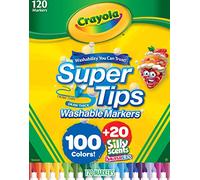 Crayola Lot de 100 marqueurs lavables colorés pour enfants, 20 parfumés