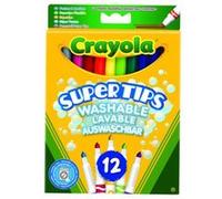 Crayola – Marqueur lavable à pointe super – 12 couleurs assorties