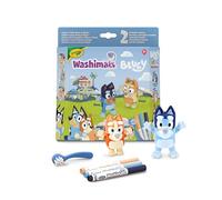 Crayola Washimals Bluey, Coffret Activités avec 2 Peluches à Colorier | 3 feutres, 3 feutres lavables inclus, BLUEY ET BINGO SONT LÀ, Une fois les chiots décorés, il suffit d'utiliser, dès 3 ans