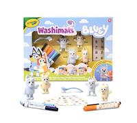Crayola – Coffret Washimals Bluey – 4 chiots, 6 feutres lavables, autocollants, brosse – dès 3 ans