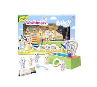 CRAYOLA - Washimals Bluey, Coffret d'Activités avec Piscine et 5 Chiots, 8 Feutres Lavables, Piscine Fonctionnelle, Bouée de Sauvetage, Brosse, Jeu et Cadeau pour Enfants, à partir de 3 Ans, 74-0257