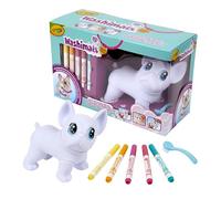 CRAYOLA - Washimals Jumbo Pets, Set Big Wilbur avec 5 Feutres, dès 3 Ans | Un format maxi pour un divertissement maxi, Une nouvelle façon de jouer, Adorables bébés animaux au pelage velouté à colorier