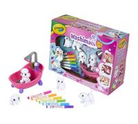 Crayola Washimals, Kit Créatif de Coloriage, Feutres de Couleurs et Chiots à Colorier, Baignoire et Douche Rose, à Partir de 3 Ans, 74-7249