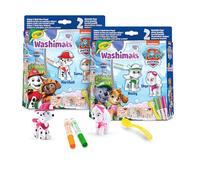 CRAYOLA - Washimals Pat' Patrouille, Kit Activité avec 2 Bébés Animaux, 3 Feutres Lavables et Une Brosse, Jeu et Cadeau pour Enfants, à partir de 3 Ans, 74-0287