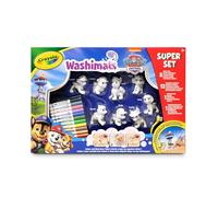 CRAYOLA - Washimals Pat' Patrouille, Super Coffret d’Activités avec 8 Chiots, 12 Feutres Lavables, Fond à colorier et Brosse, Jeu et Cadeau pour Enfants, à partir de 3 Ans, 74-0251