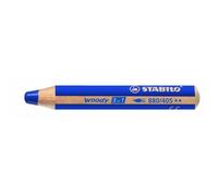 Crayon 3 en 1 - STABILO - Woody - Cyan - Aquarellable - Craie grasse - 10 mm