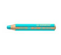 Crayon 3 en 1 - WOODY - Extra large - Cyan - Aquarellable - Indestructible - Lavable