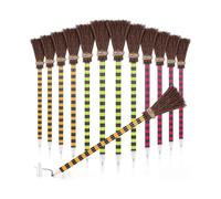 Crayon à balai de sorcière d'Halloween Stylos à balai de sorcière colorés Crayon de sorcier Crayons d'écriture à balai (12 pièces)