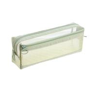 Crayon à crayons de grande capacité Trousse à crayons transparente à double couche par les organisateurs de stylos Mallette de rangement Voyage Maquillage Sac de poche Voir à travers, vert