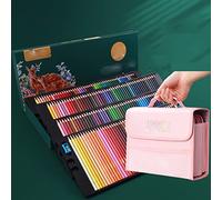 Crayon à dessin 200 couleurs, crayons à l'huile/aquarelle avec pochette de rangement, ensemble de crayons de bois pour croquis artistiques, fournitures scolaires, stylo à croquis (Couleur : A)