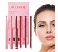 Crayon à lèvres de maquillage, stylos crayon à lèvres - 6X crayons à lèvres imperméables - Doublure précise, rouge à lèvres mat longue durée, crayon à lèvres anti-taches, kit de doublure pour les lèvr