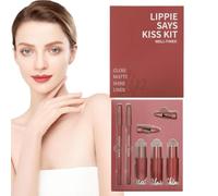 Crayon à lèvres et kit - Crayon à lèvres imperméable - Rouge à lèvres liquide - Pour femmes et filles - Pour voyage, voyages d'affaires, scène, rendez-vous, réunion, vacances