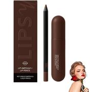 Crayon à Lèvres Et Sérum Repulpant Pour Les Lèvres, Color-Rich Lip Ampoules With Lip Liner, Amplifying Lip Ampoule + Lip Pencil, Creamy, Smudgeable, Lip Duo Set For Women (C)