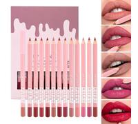 Crayon à lèvres mat 12 couleurs, rouge à lèvres velours mat crémeux, maquillage longue durée, imperméable, résistant aux taches | Collection Contour Cosmétique Pour Fêtes Mariage École Bureau Voyages