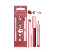 Crayon à lèvres mat imperméable, ensemble de rouge à lèvres et de gloss offrant une Texture crémeuse adaptée deux définitions, ensemble de couleurs riches